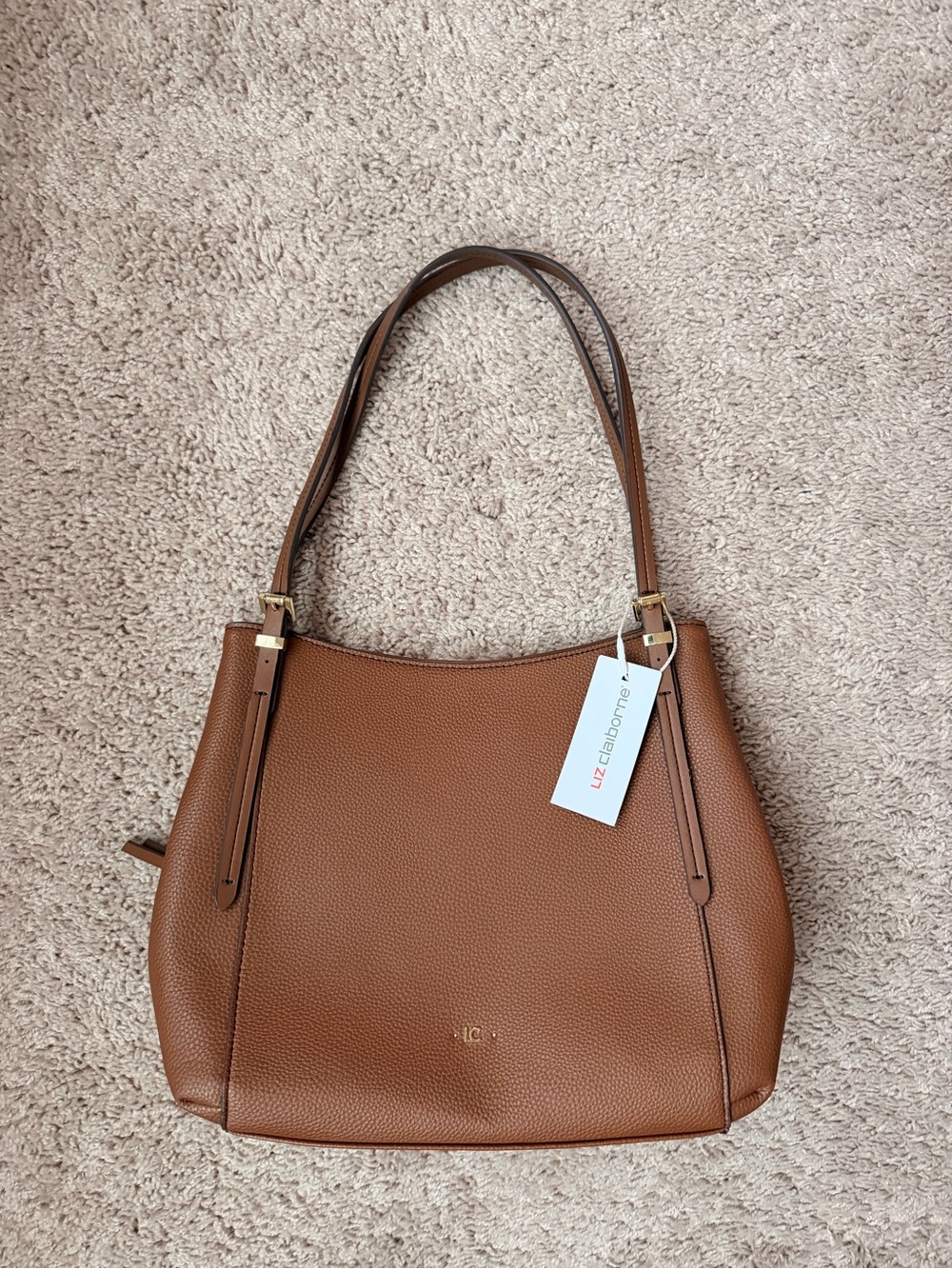Reposh—NWOT Liz Claiborne Brown Pebbled Leather Shoulder Bag